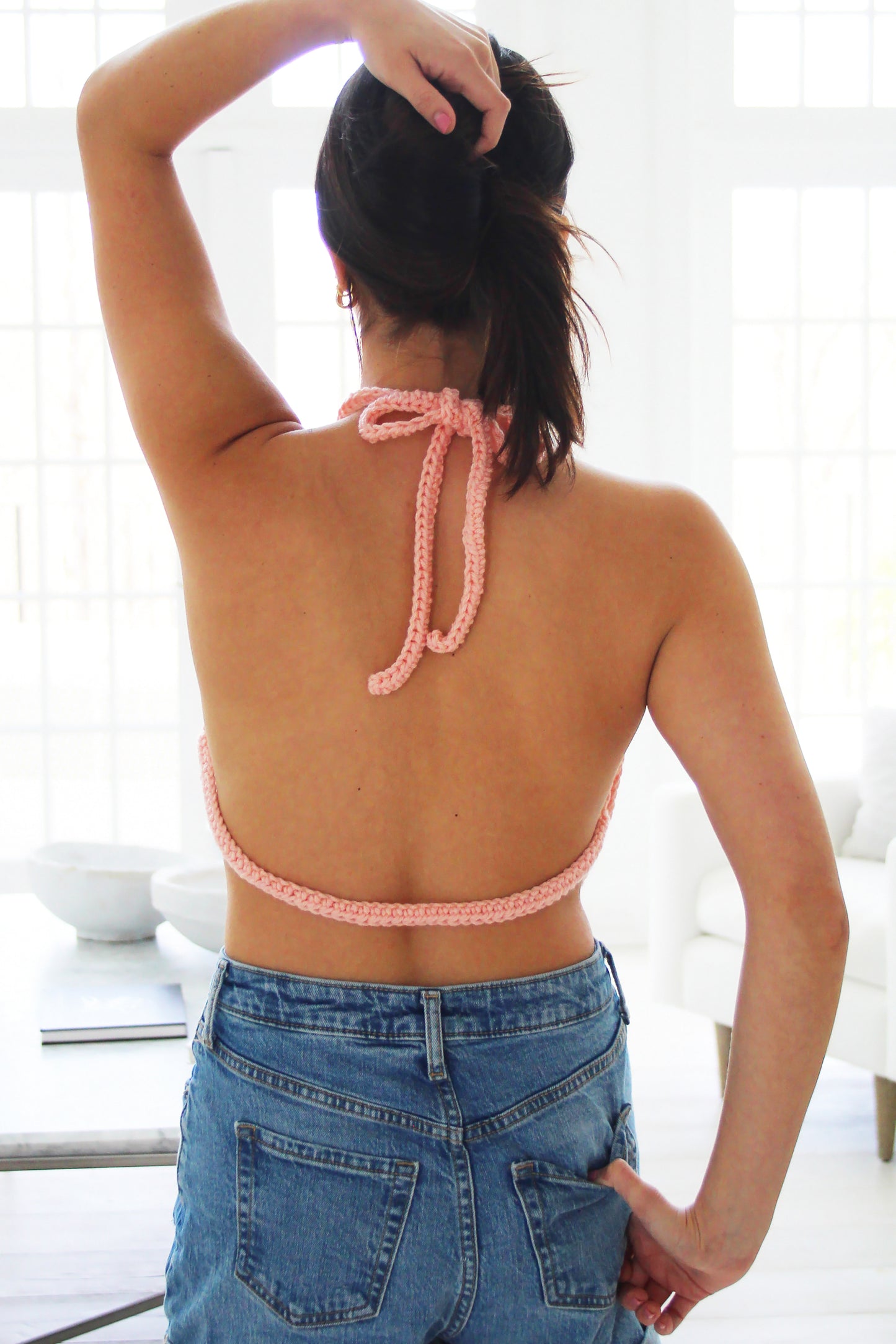 Carys Hand Crocheted Heart Halter Top