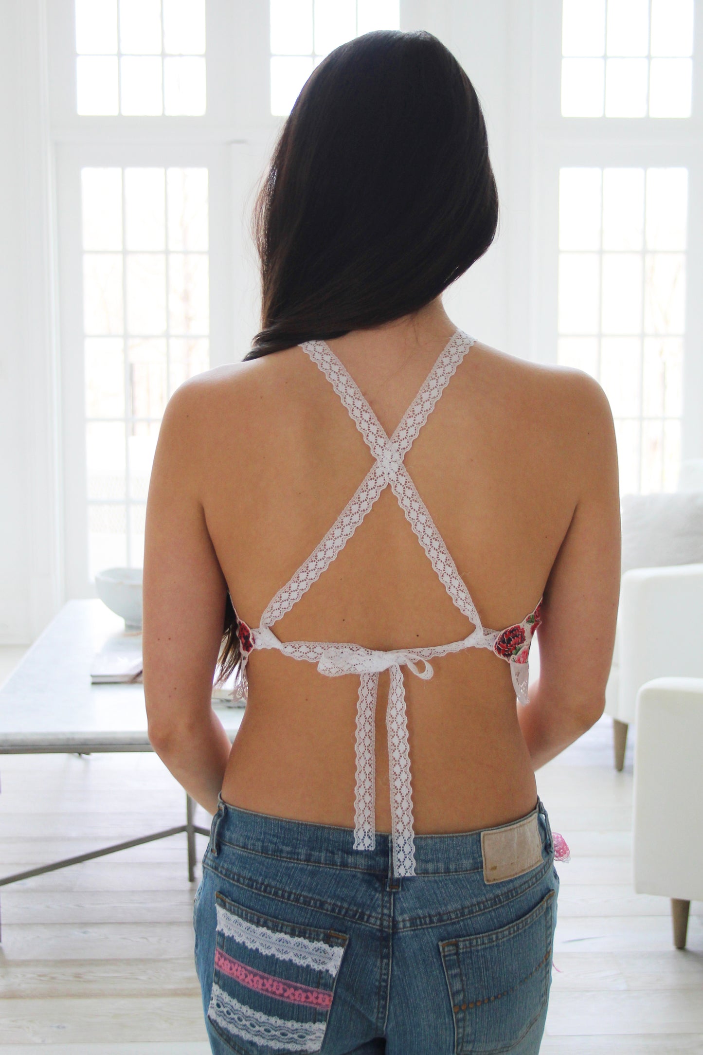 Rose Vintage Hanky Halter Top