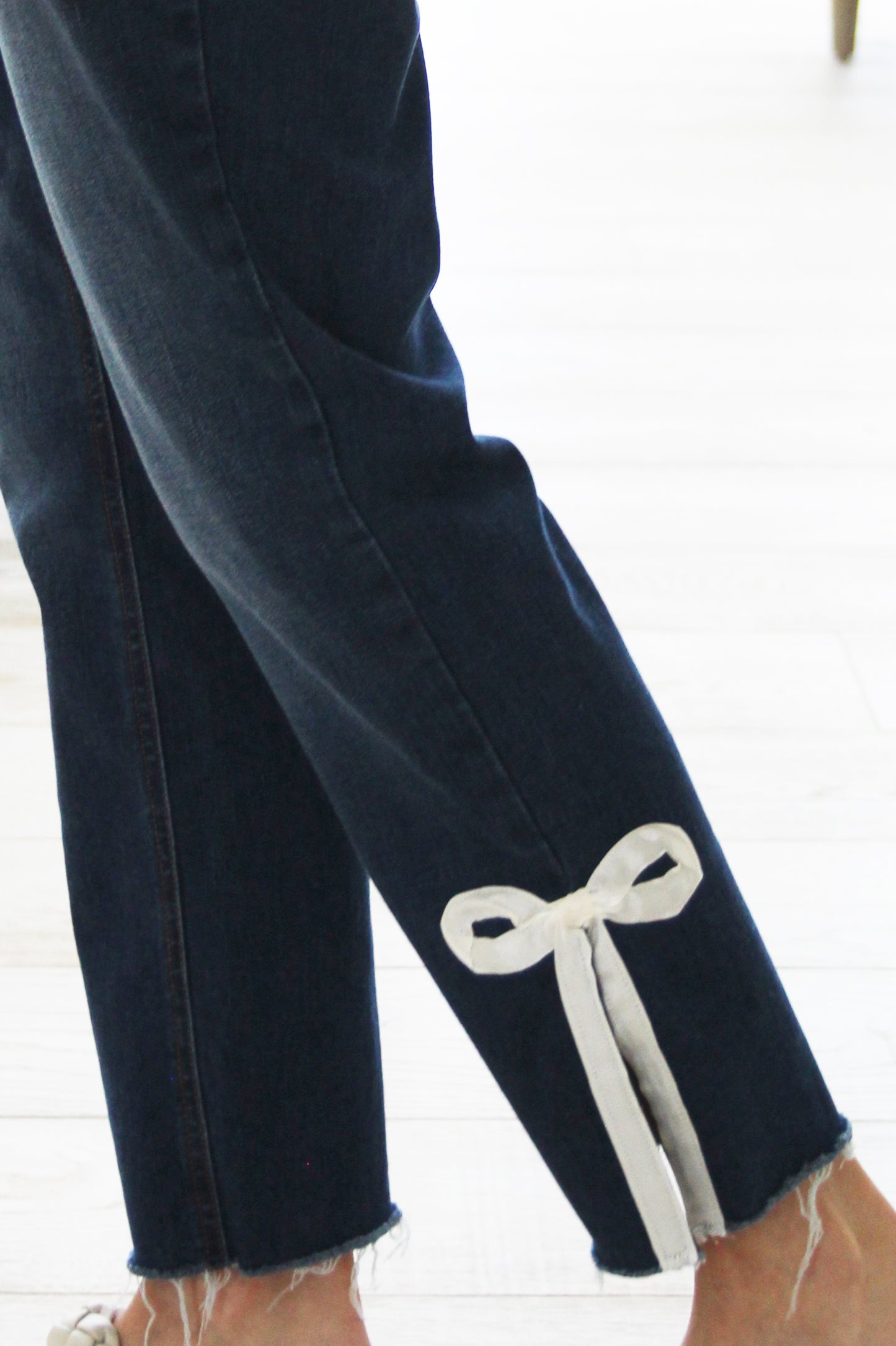 Daisy Upcycled Bow Jeans